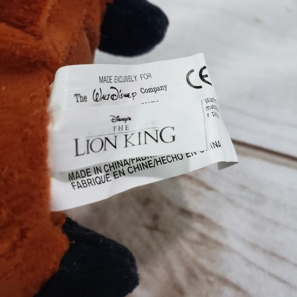 Vintage Disney Pumbaa The Lion King Bean Plush 6 Inch Derpy Open Mouth Wart Hog - Picture 7 of 10
